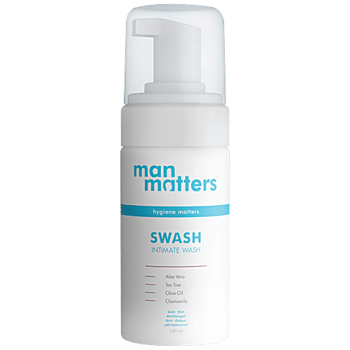Man Matters Swash Intimate Hygiene Wash - pH Balanced, Anti-Itch, For Men, 120 ml  