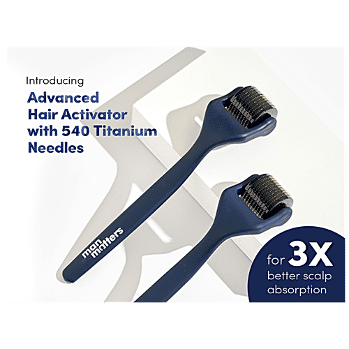 Man Matters Hair & Beard Growth Derma Roller / Activator - 540 Titanium Needles, Hair Growth Stimulator, For Men, 1 pc  