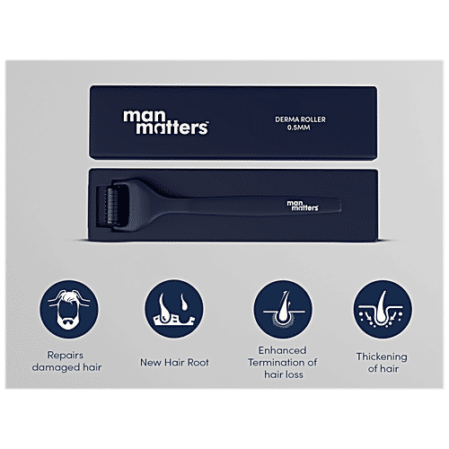 Man Matters Hair & Beard Growth Derma Roller / Activator - 540 Titanium Needles, Hair Growth Stimulator, For Men, 1 pc  