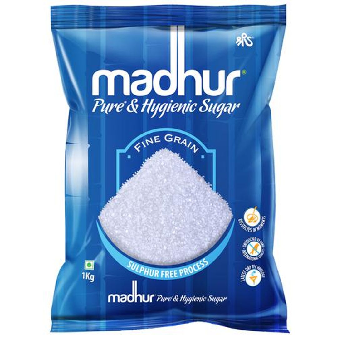 Madhur Sugar - Pure & Hygienic, Fine Grain, Natural, Sulphur Free, 1 kg 