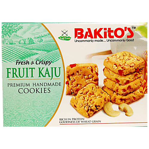 BAKITO'S Fruit Kaju Cookies - Premium, Handmade, Eggless, Rich In Protein, Fresh & Crispy, 350 g