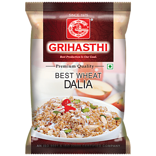 Grihasthi Wheat Dalia - Premium, Natural, Rich In Protein & Fibre, No Preservatives, 500 g  