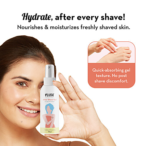 Plush Natural After Shave Gel For Women With Aloe Vera - Free From Sulphates & Parabens, 100 g  
