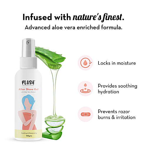 Plush Natural After Shave Gel For Women With Aloe Vera - Free From Sulphates & Parabens, 100 g  