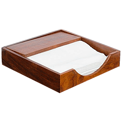 Buy Tia Wooden Square Tissue Holder Durable, Sturdy, Eco Friendly