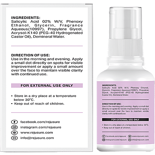 Buy Rejusure Salicylic Acid Facial Serum Restore Skin Texture, Skin