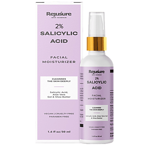 Rejusure Salicylic Acid Moisturiser For Acne - Non-Greasy, 50 ml  