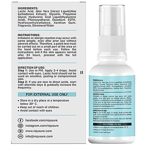 Buy Rejusure Facial Exfoliator Exfoliant With Lactic Acid 10