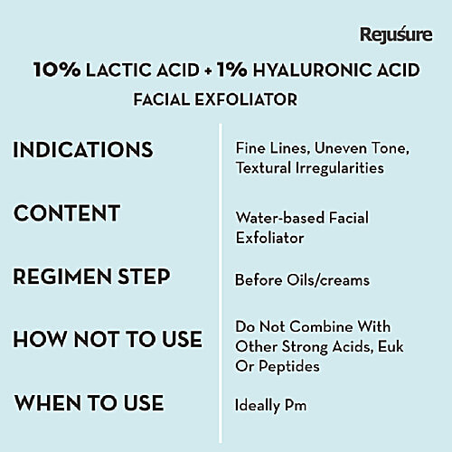 Buy Rejusure Facial Exfoliator Exfoliant With Lactic Acid 10
