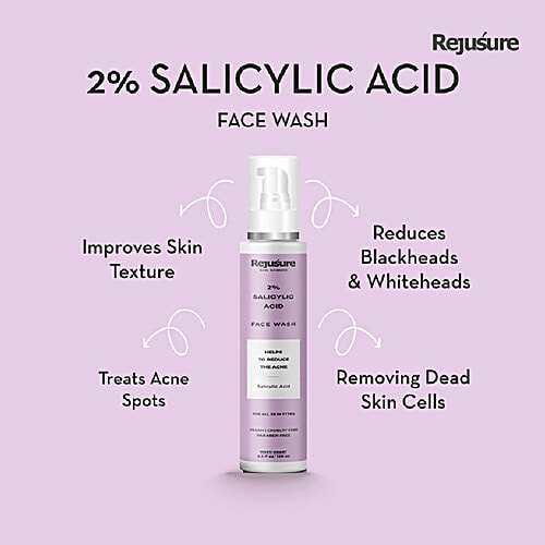 Rejusure Salicylic Acid Face Wash - Helps Reduce Acne For Oily Skin, 100 ml