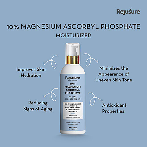 Rejusure 10% Magnesium Ascorbyl Phosphate - Facial Moisturiser For Brightening & Hydrating, 50 ml  