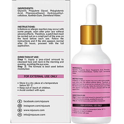 Buy Rejusure Polyglutamic Acid Facial Serum Targets Dehydrated Skin