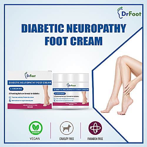 Dr Foot  Diabetic Neuropathy Foot Cream - L-Arginine & Dimethicone Improves Blood Circulation, 100 g  