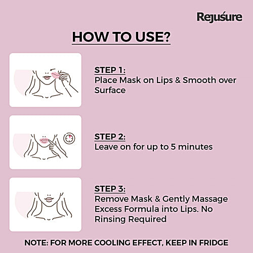 Rejusure Bio Cellulose Lip Mask - Hydrates Lip, Anti-Chapped Lip Mask For Dry Lip, Men & Women, 5 pcs  
