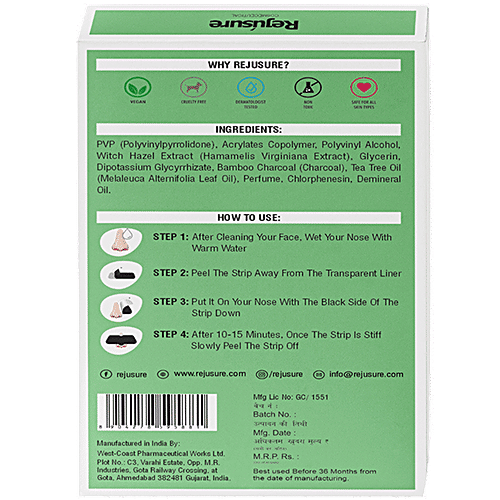 Buy Rejusure Deep Cleansing Nose Strips With Charcoal Removes