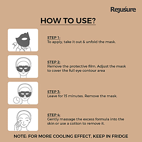 Rejusure Eye Brightening Serum Mask - Reduces Fine Lines, Maintains Elasticity & Nourish Your Skin, Dermatologist & Clinically Tested, For Men & Women, 1 pc (Pack of 2) 