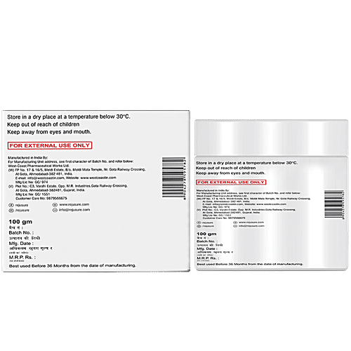 Rejusure Aqueous Cream For Fast Acting For Dry/Itchy/Sensitive Skin, Safe For Kids & Adults, Softens & Moisturises Skin, 100 g