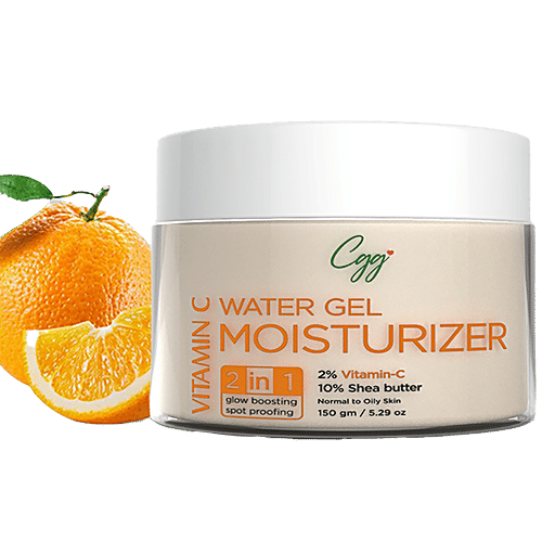 CGG Cosmetics Vitamin C Water Gel Moisturiser - 2 In 1 Dark Spots, Glow Boosting & Anti-Aging Formula For All Skin Types, 150 g  