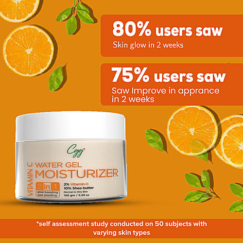 CGG Cosmetics Vitamin C Water Gel Moisturiser - 2 In 1 Dark Spots, Glow Boosting & Anti-Aging Formula For All Skin Types, 150 g  