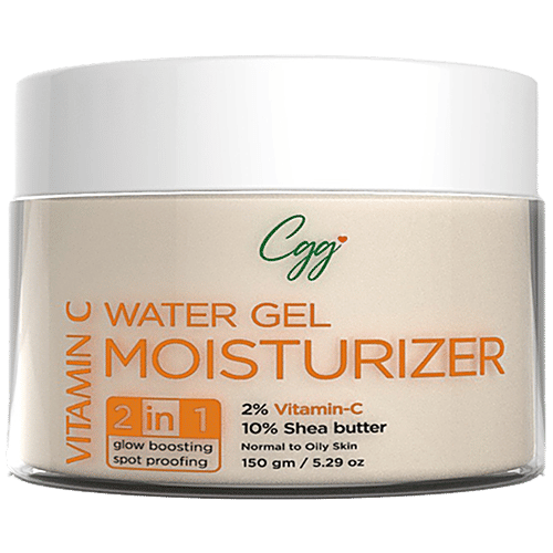 CGG Cosmetics Vitamin C Water Gel Moisturiser - 2 In 1 Dark Spots, Glow Boosting & Anti-Aging Formula For All Skin Types, 150 g  