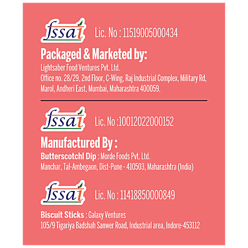 Snackible Dipsters Butterscotch Dip With Biscuit Sticks - Smooth, Rich, Sweet, 30 g Tray Pack