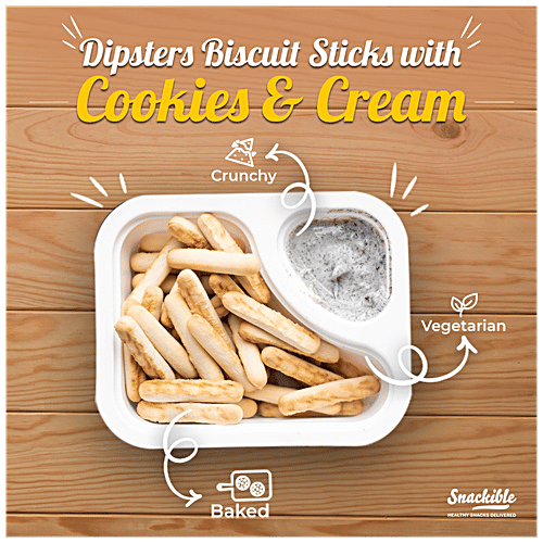 Buy Snackible Dipsters Cookies & Cream Dip With Biscuit Sticks Smooth