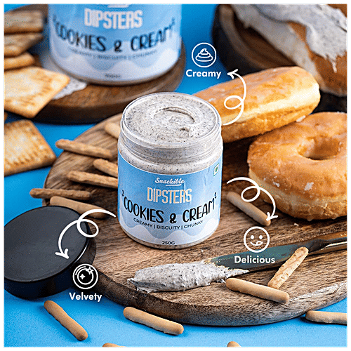 Snackible Dipsters Cookies & Cream Dip - Smooth, Rich, Sweet, 250 g Container 