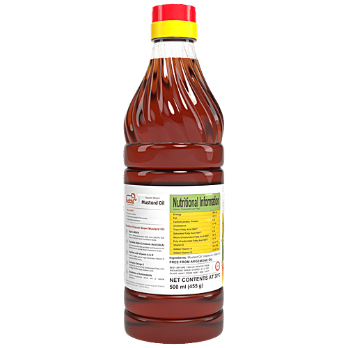 Hathi  Mustard Oil - Pungent Flavour, For Healthy Dishes, Free From Cholesterol & Trans-Fat, 500 ml  