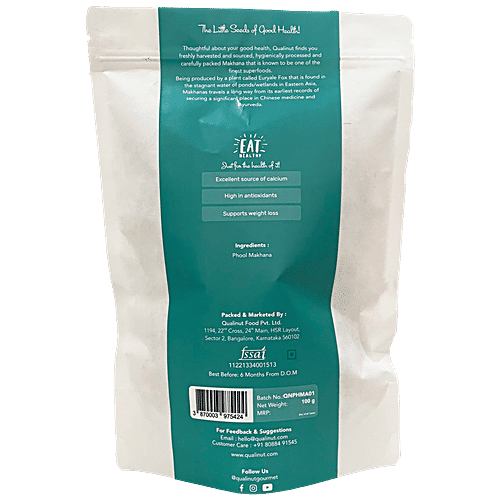 Qualinut Gourmet Phool Makhana - Fox Nuts, Helps In Weight Loss, 100 g Pouch 