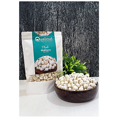 Qualinut Gourmet Phool Makhana - Fox Nuts, Helps In Weight Loss, 100 g Pouch 