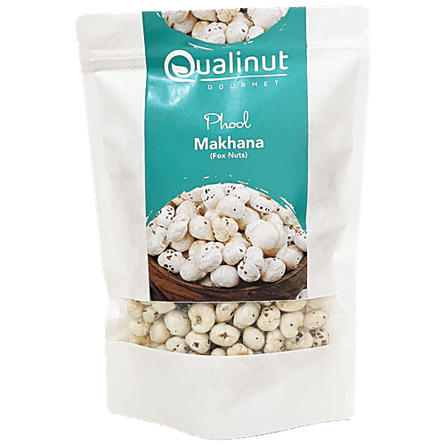 Qualinut Gourmet Phool Makhana - Fox Nuts, Helps In Weight Loss, 100 g Pouch 