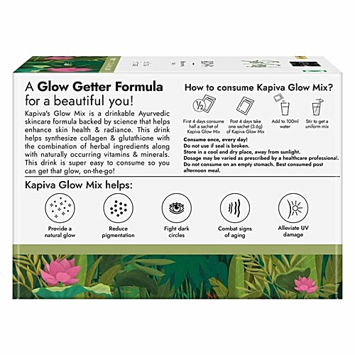 Kapiva Skin Foods - Glow Mix, Ayurvedic Beauty Supplement, for Healthy & Glowing Skin, Rose Flavour, 5 g (30 Sachets)