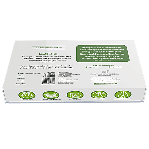 Buy Koparo Clean Natural Dishwasher Tablet Lime & Basil, Removes