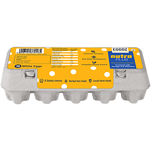 Eggoz Nutrition Nutra Eggs - Rich In Omega 3, Vitamin D and B12, 10 pcs