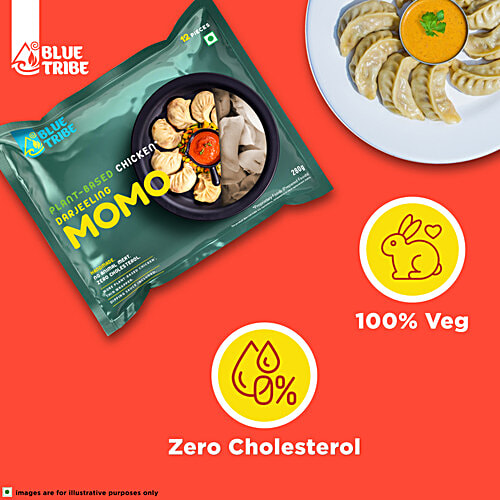 Blue Tribe Foods Plant-Based Momos, 14 pcs Zero Preservatives & Cholesterol
