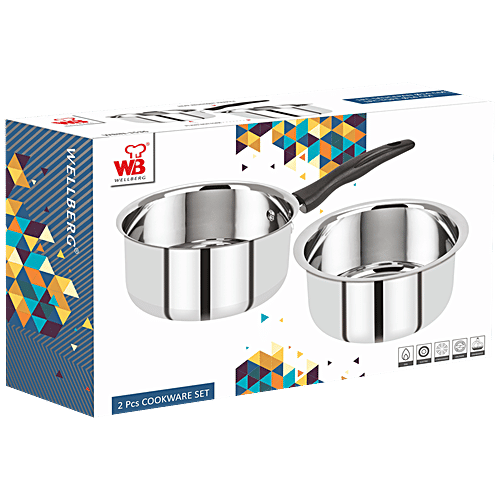 Buy Wellberg Stainless Steel Cookware Set Saucepan & Tope, Induction