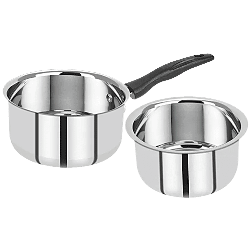 Buy Wellberg Stainless Steel Cookware Set Saucepan & Tope, Induction Base, HeatResistant
