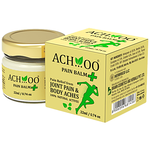 Achoo Pain Balm Plus - Fast Relief From Joints, Body, & Muscles Pain, 100% Natural Ingredients, 22 ml  