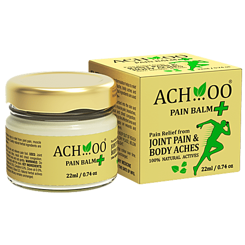 Achoo Pain Balm Plus - Fast Relief From Joints, Body, & Muscles Pain, 100% Natural Ingredients, 22 ml  