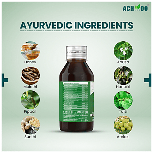 Buy ACHOO Cough Syrup Ayurvedic, NonDrowsy, NoAlcohol, Multi Action