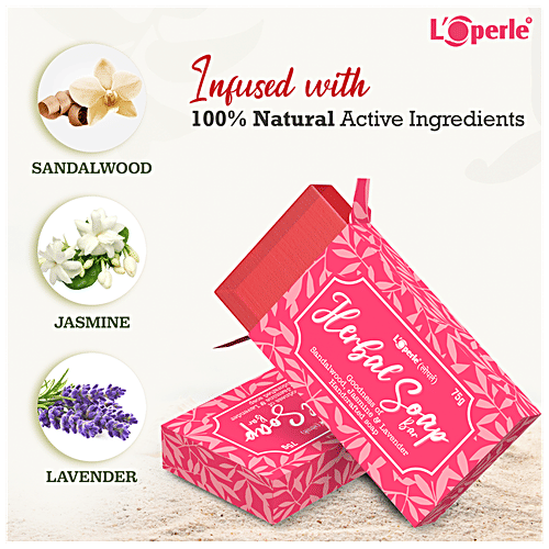 Loperle Herbal Soap Bar - Handcrafted, Protect Skin Sun Damage,Tan, Promotes Clear & Glowing Skin, 75 g  