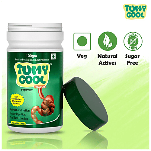 TUMY COOL Ayurvedic Powder For Digestive Health - Relieves Constipation, Indigestion, Acidity, Gastric Troubles, No Sugar, 100 g