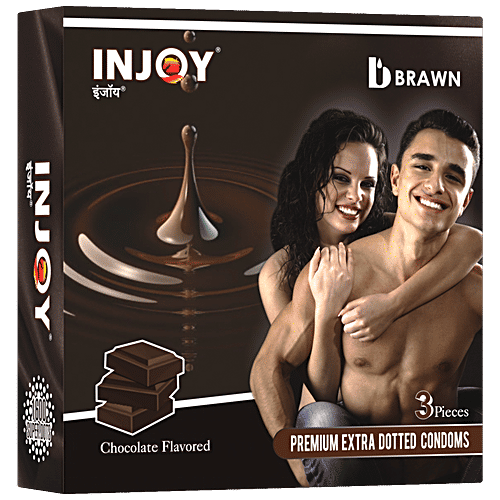 Injoy Premium Extra Dotted Condoms - Ribbed & Contour With Delay Lubricant, For Men, 20 g  
