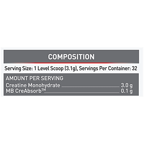 MuscleBlaze Creatine Monohydrate - CREAMP, 100 g Jar