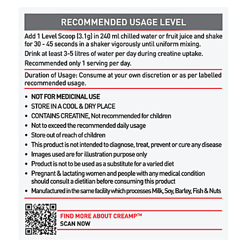 MuscleBlaze Creatine Monohydrate - CREAMP, 100 g Jar