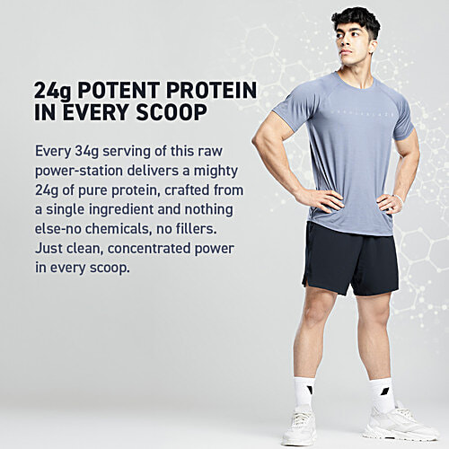 MuscleBlaze Raw Whey Protein Concentrate - 80% With Added Digestive Enzymes, Unflavoured, 1 kg  