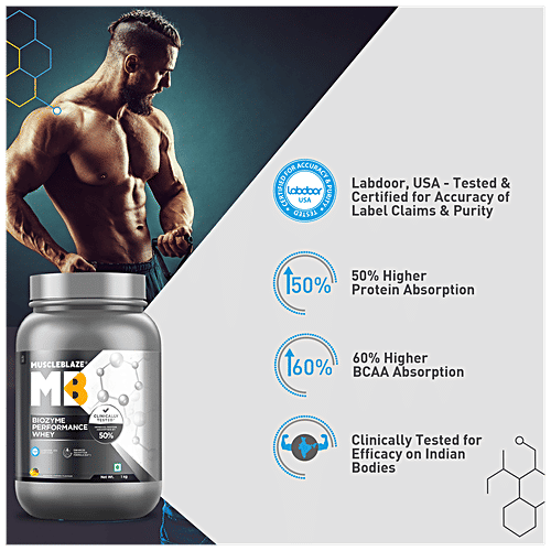 Buy MuscleBlaze Biozyme Performance Whey Labdoor USA Certified