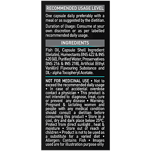 MuscleBlaze Omega 3 Fish Oil 1000 mg, 30 pcs  Fish Oil Capsules