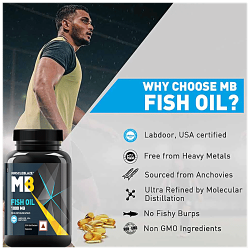 Buy MuscleBlaze Omega 3 Fish Oil Capsules 1000 mg With EPA & DHA