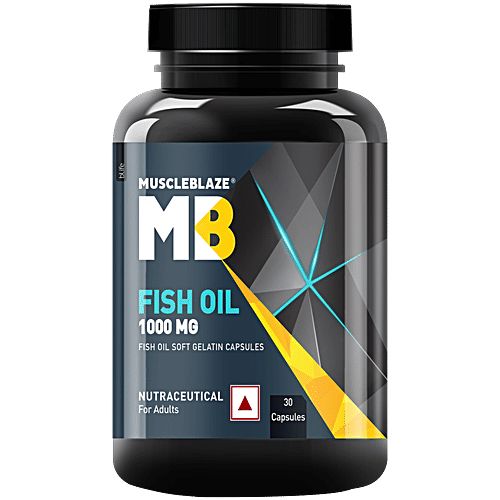MuscleBlaze Omega 3 Fish Oil 1000 mg, 30 pcs  Fish Oil Capsules